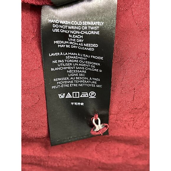 Anthropologie Jacquard Leopard Dress Burgundy Open Back Tie Waist Womens S Party - Picture 11 of 12